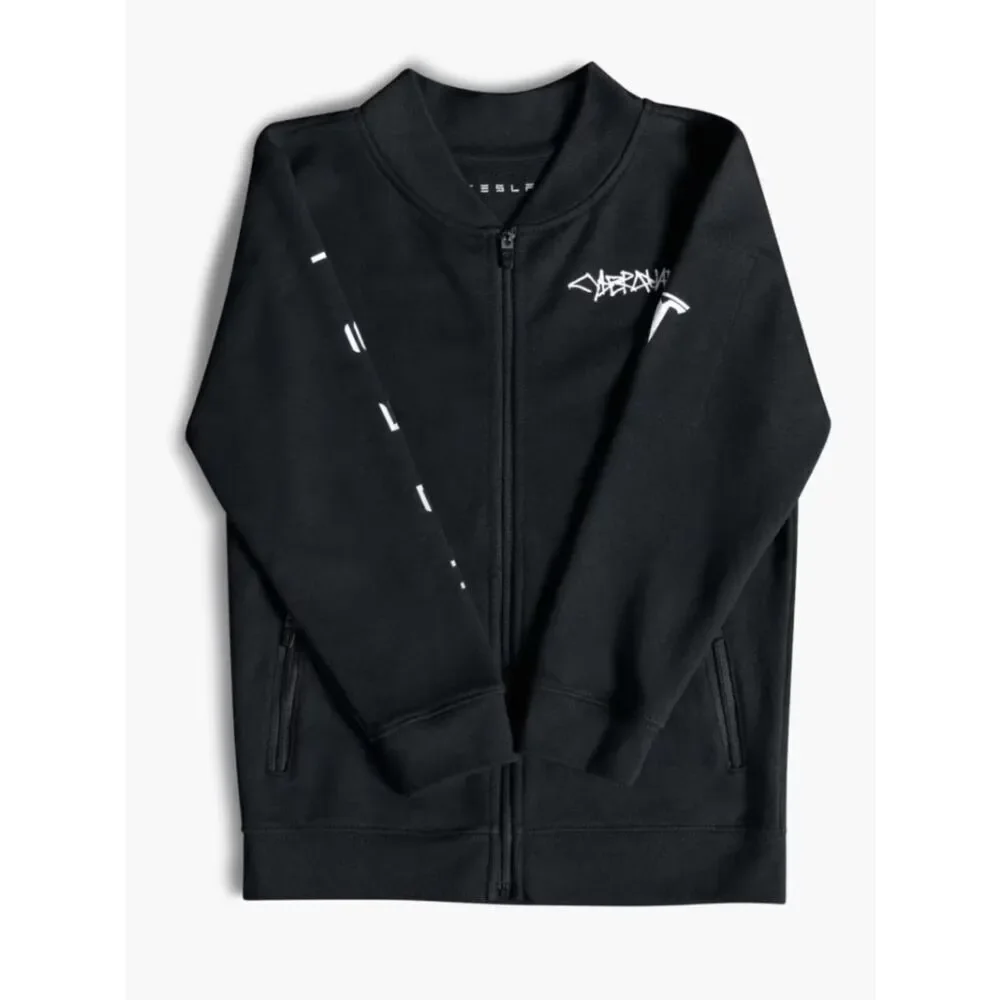 Tesla Kids Cyberquad Bomber Jacket Black Full Zip Youth 10-11